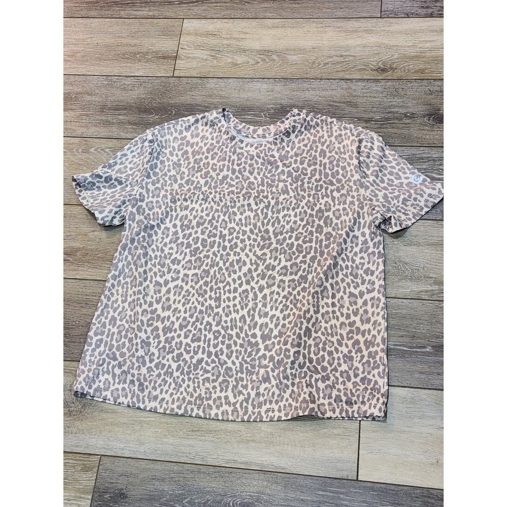 Johnny Was Calme Cheetah Mock Neck Short Sleeve Shirt